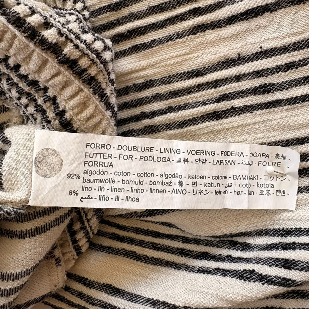 Bershka Cream Black Striped Wide Leg Jumpsuit Medium - Picture 9 of 10
